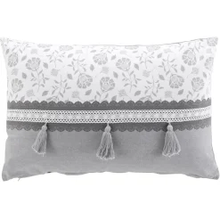 douceur d'intu017drieur Coussin rectangulaire coton (40 x 60 cm) Flavie Gris New