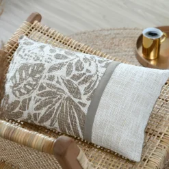 STOF Coussin rectangulaire coton (30 x 50 cm) Hemera Taupe Discount