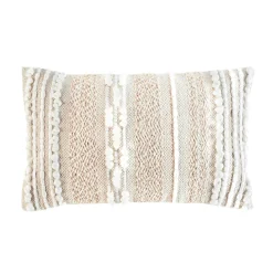 douceur d'intu017drieur Coussin rectangulaire coton (30 x 50 cm) Blanca Beige