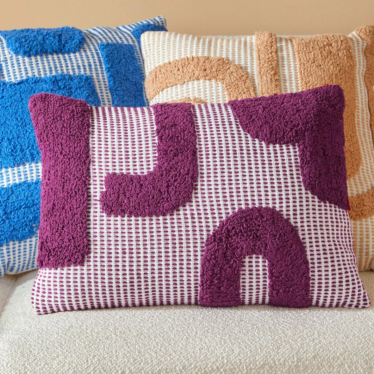 Atmosphera, cru017dateur d'intu017drieur Coussin rectangulaire coton (38 x 58 cm) Poppy Violet Best