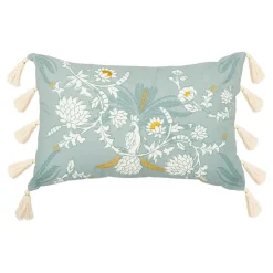 Atmosphera, cru017dateur d'intu017drieur Coussin rectangulaire coton (38 x 58 cm) Wild Vert céladon New
