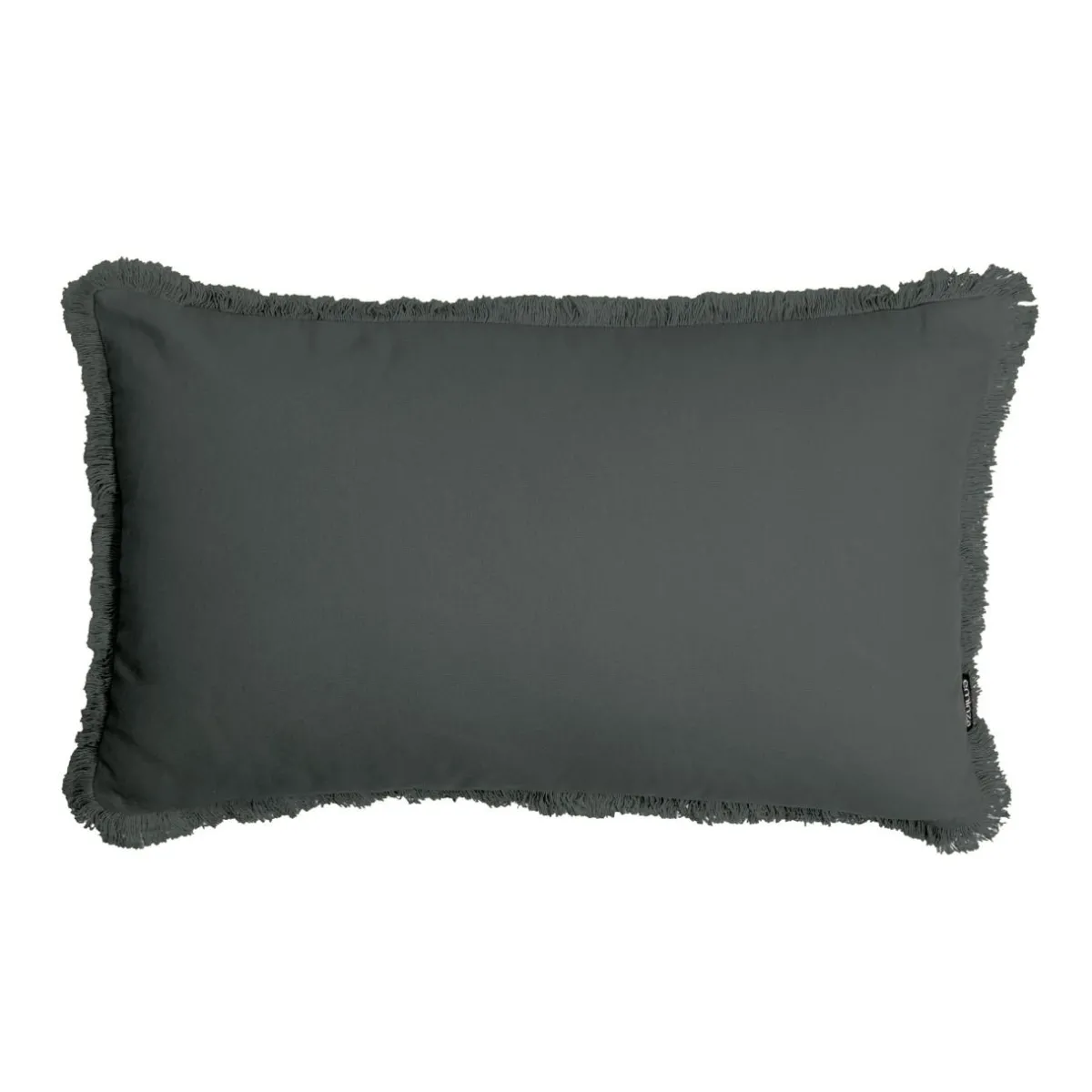 EMINZA Coussin rectangulaire coton (40 x 60 cm) Pixel franges Gris Anthracite Discount