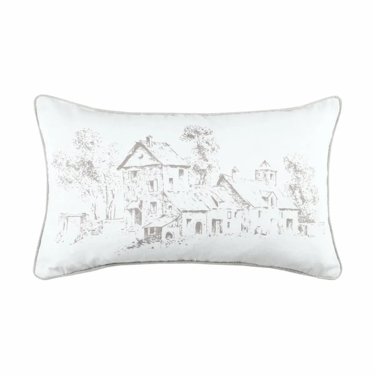 LOVELY CASA Coussin rectangulaire coton (50 cm) Sophie Ecru