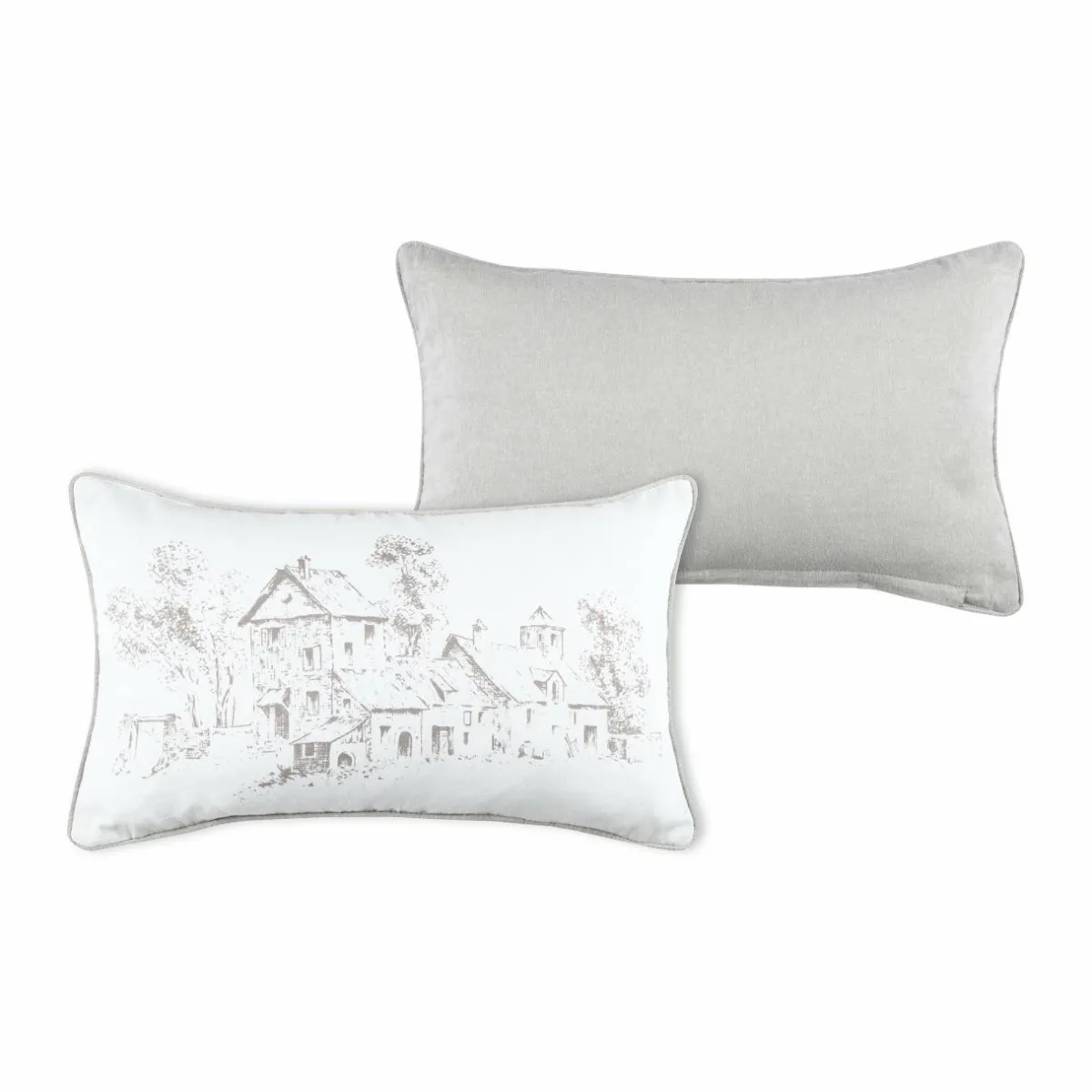 LOVELY CASA Coussin rectangulaire coton (50 cm) Sophie Ecru