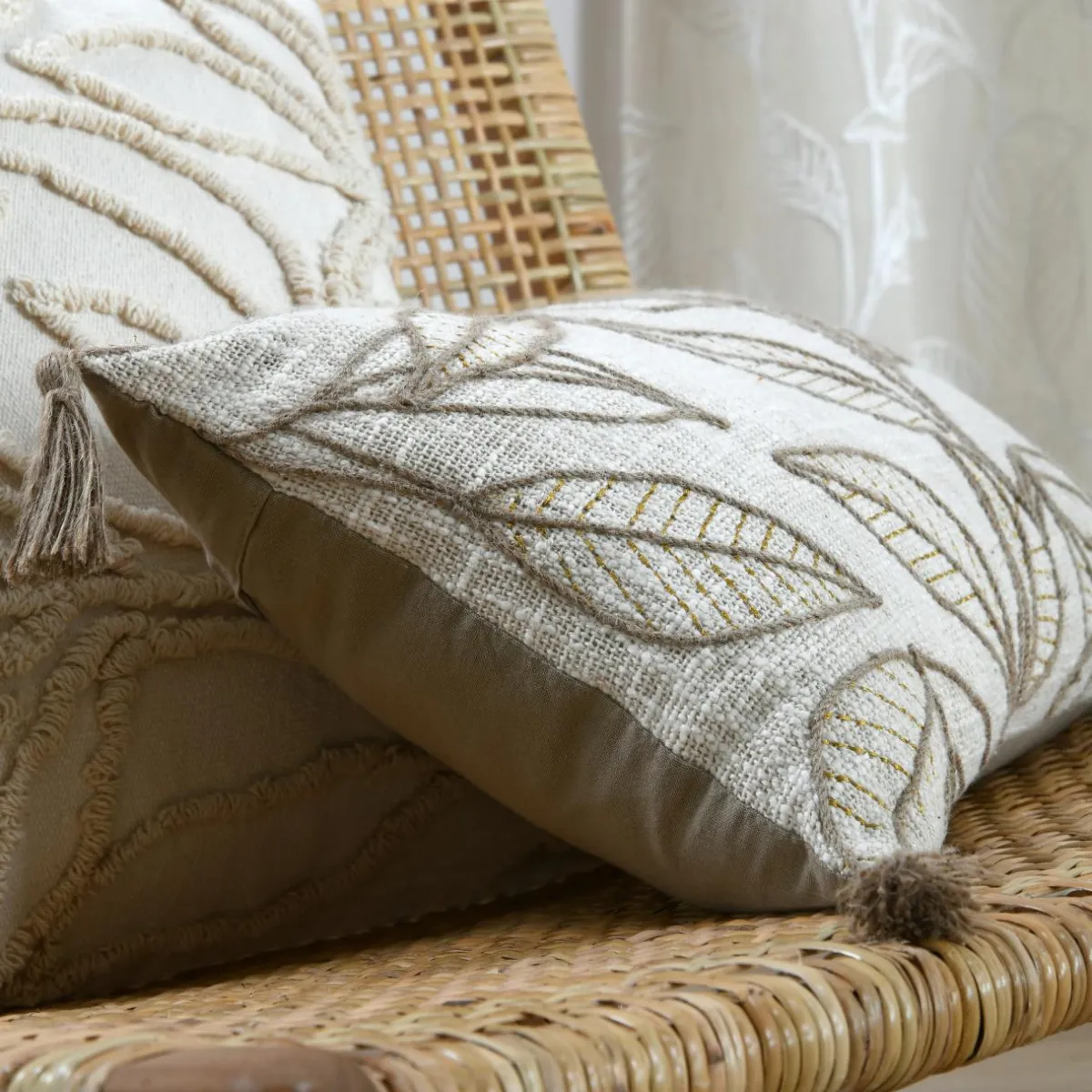 STOF Coussin rectangulaire coton (30 x 50 cm) Hemera Ecru Beige Sale