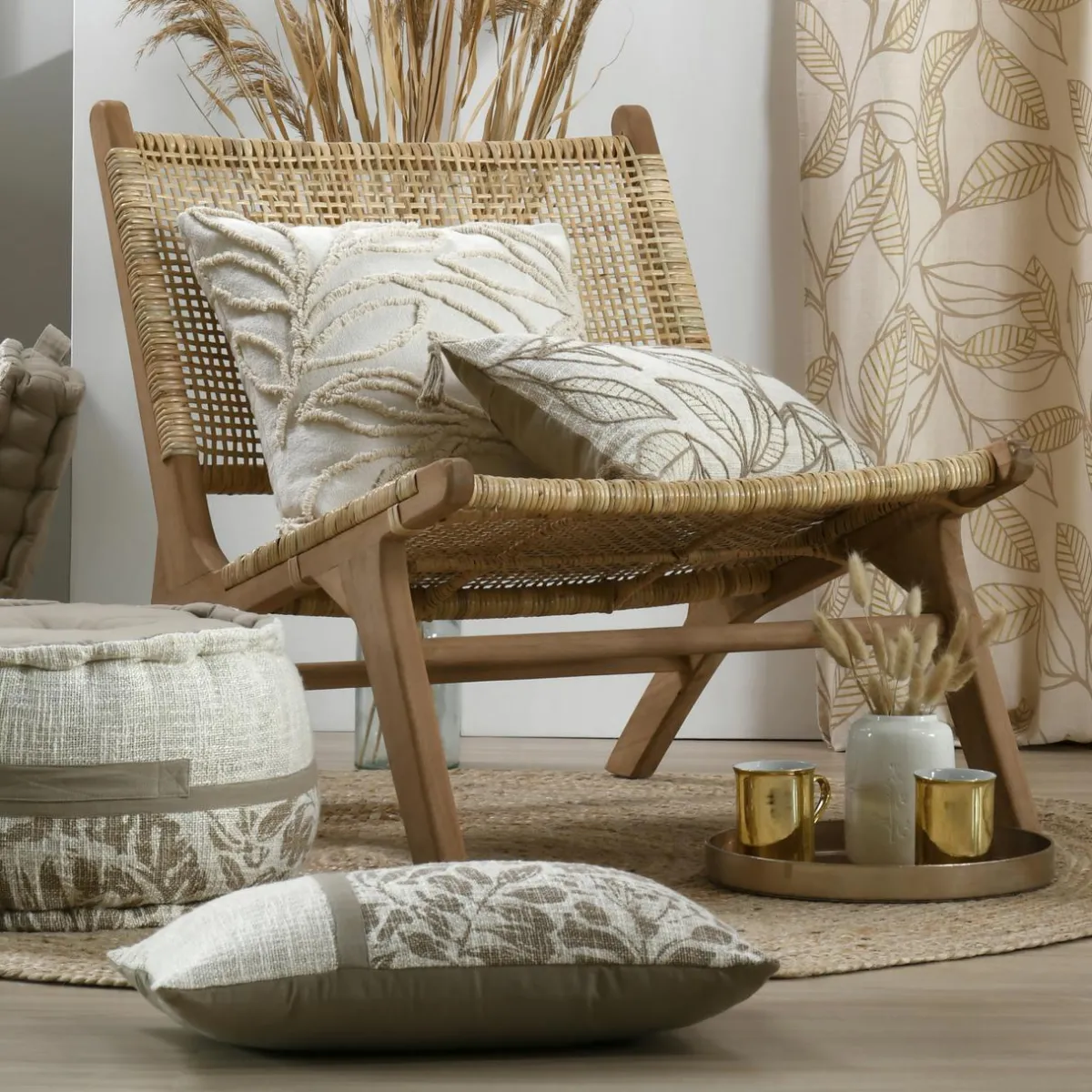 STOF Coussin rectangulaire coton (30 x 50 cm) Hemera Ecru Beige Sale