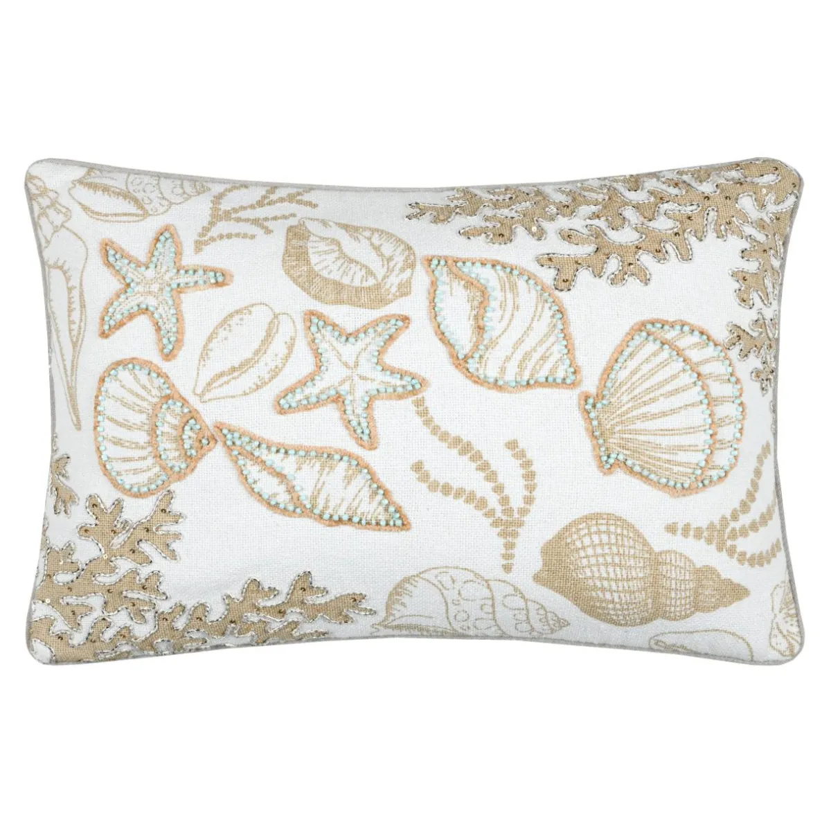 STOF Coussin rectangulaire en coton (35 x 50 cm) Barbade Blanc Sale