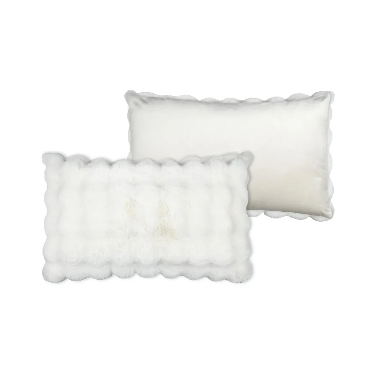STOF Coussin rectangulaire fausse fourrure (50 x 80 cm) Nebraska Ecru Discount