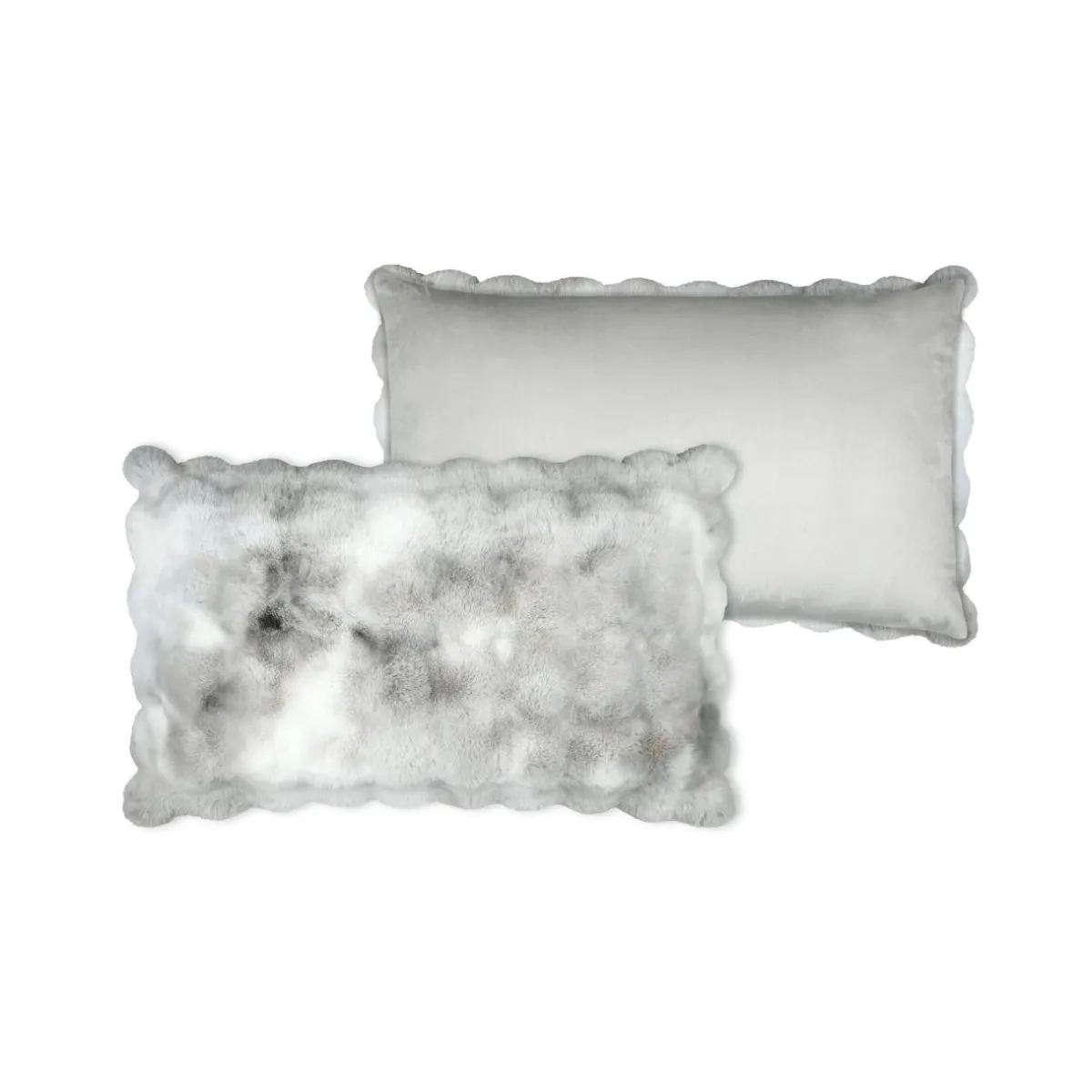 STOF Coussin rectangulaire fausse fourrure (50 x 80 cm) Nebraska perle Gris