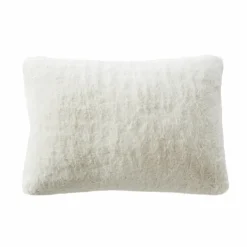 EMINZA Coussin rectangulaire fausse fourrure (40 x 60 cm) Finn Blanc Clearance