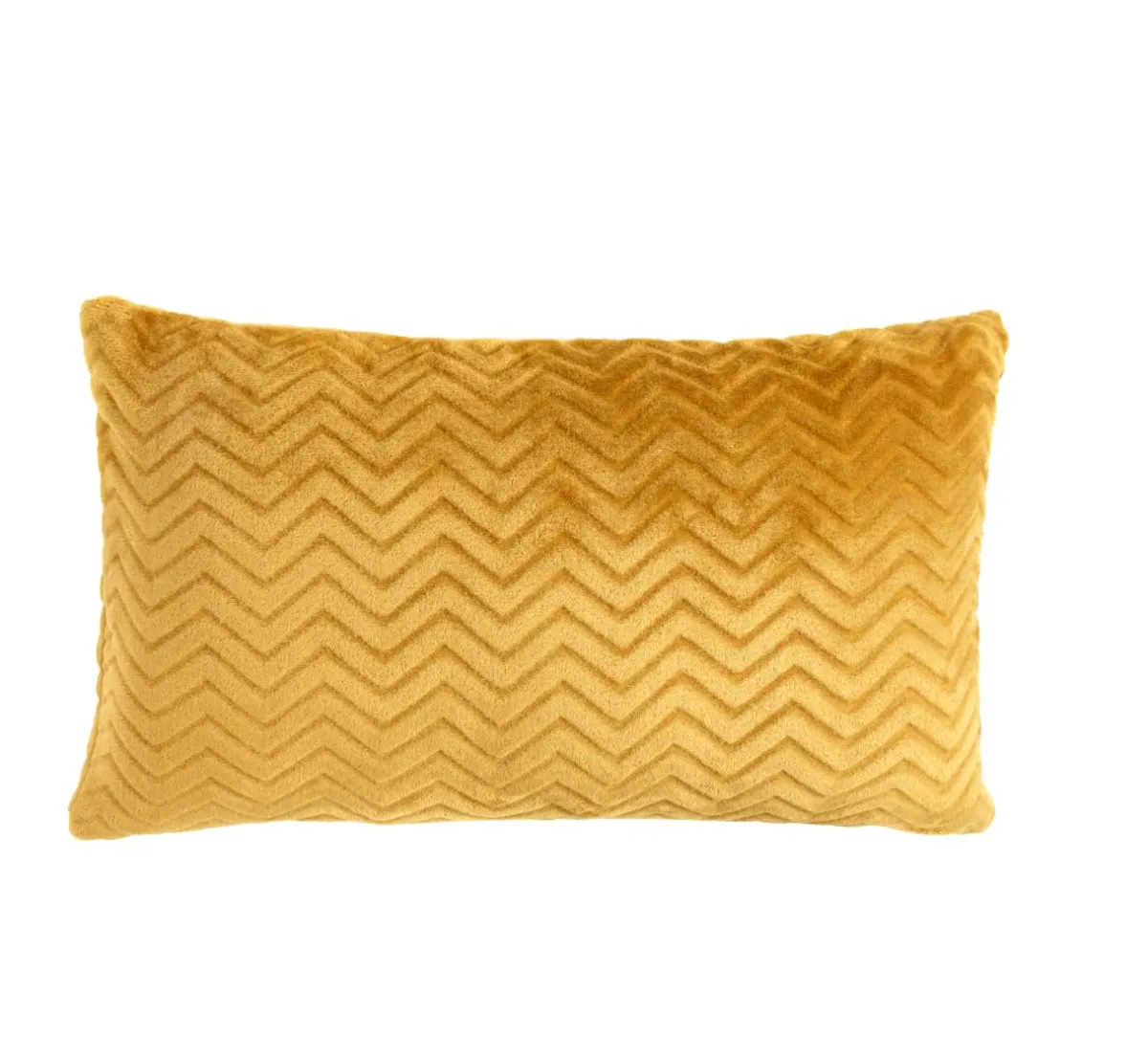 EMINZA Coussin rectangulaire flanelle (40 x 60 cm) Zag Jaune moutarde Discount
