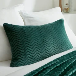 EMINZA Coussin rectangulaire flanelle (40 x 60 cm) Zag Vert Online