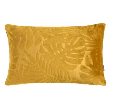 EMINZA Coussin rectangulaire flanelle (40 x 60 cm) Flore Jaune moutarde Sale