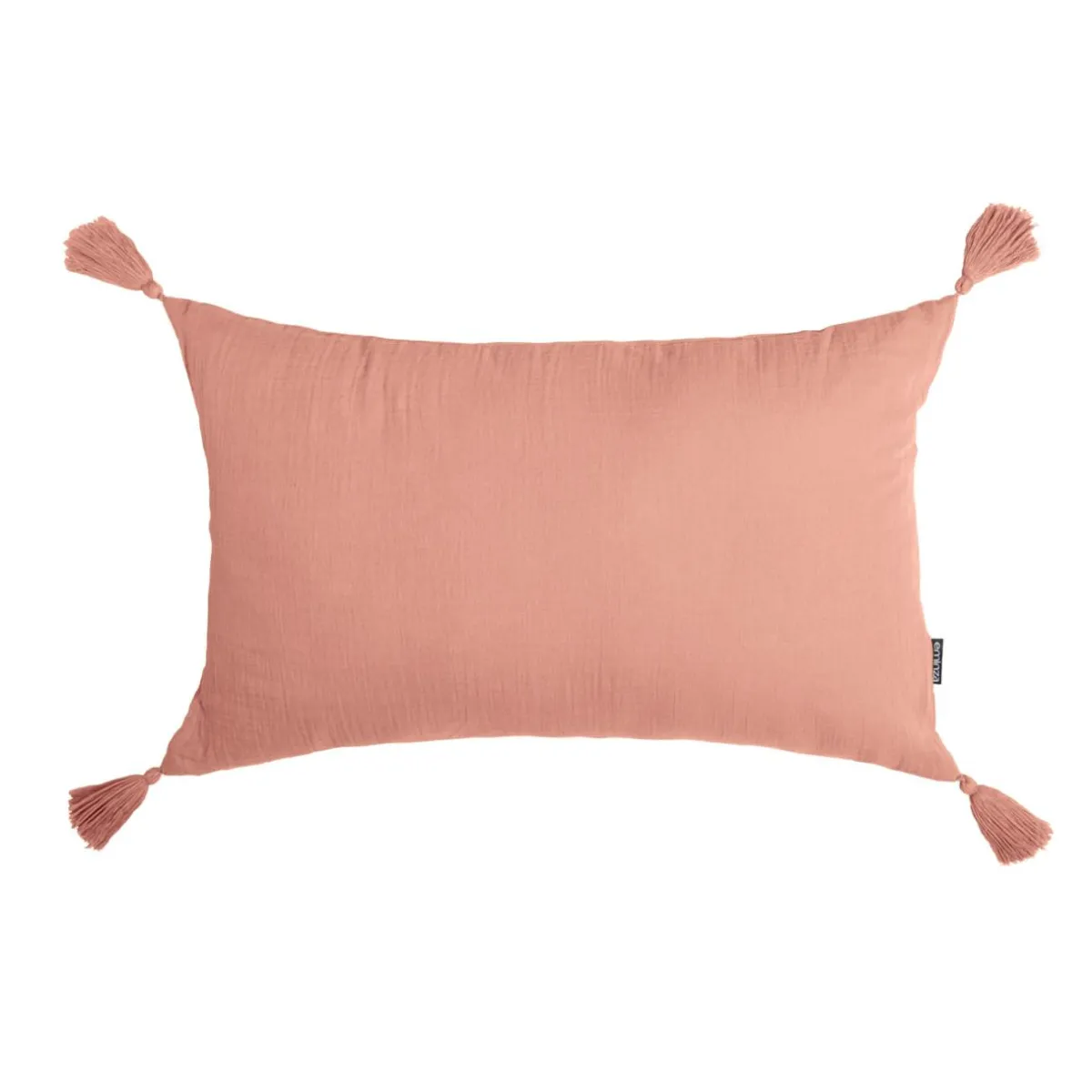 EMINZA Coussin rectangulaire gaze de coton (40 x 60 cm) Gaïa Rose Pêche Online