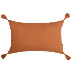 EMINZA Coussin rectangulaire gaze de coton (40 x 60 cm) Gaïa Abricot Hot