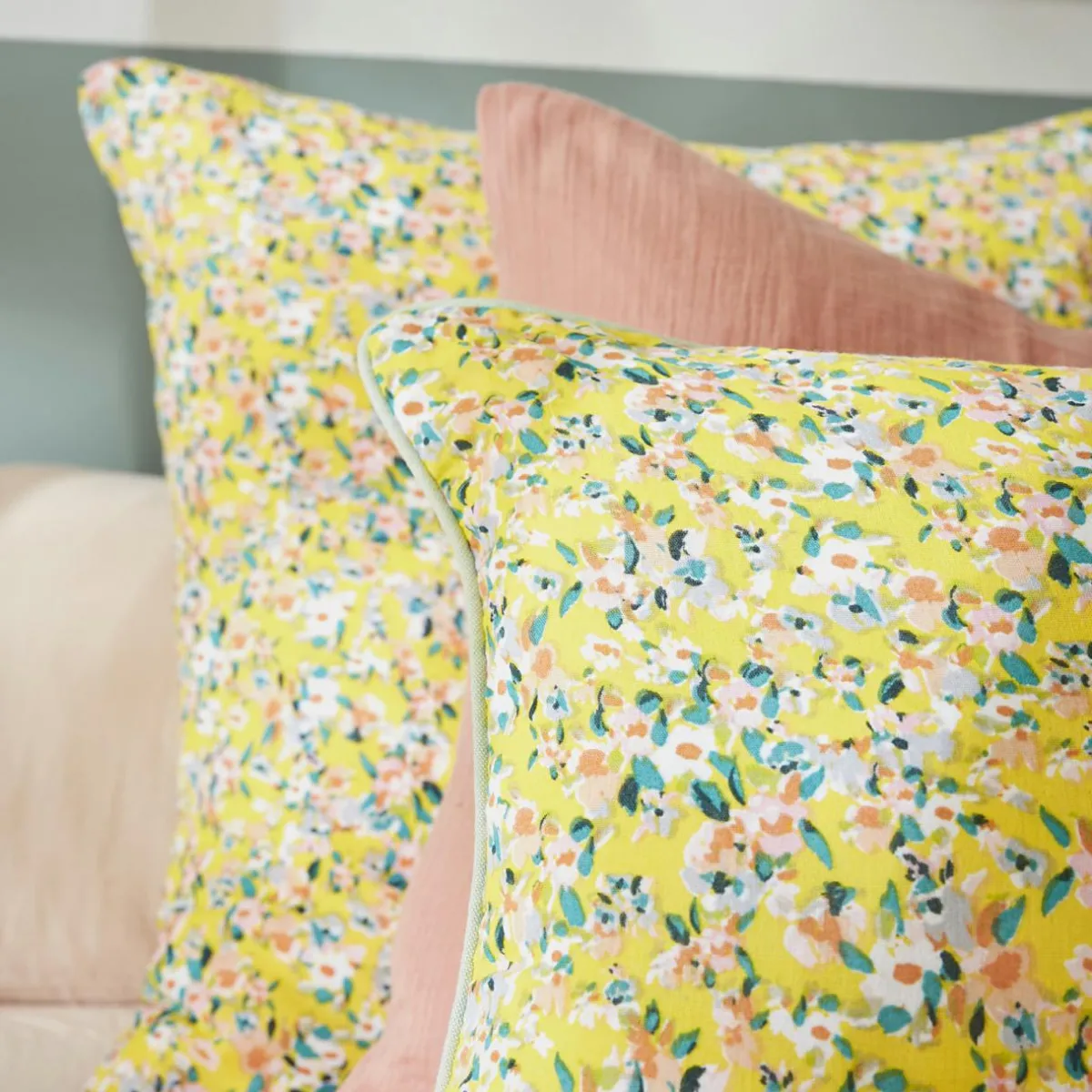 EMINZA Coussin rectangulaire gaze de coton (40 x 60 cm) Abigaël Jaune Best