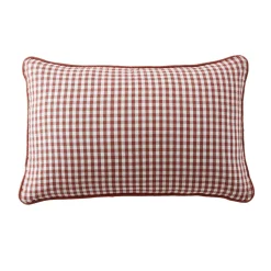 EMINZA Coussin rectangulaire gaze de coton (40 x 60 cm) Gaïa vichy Terracotta Discount
