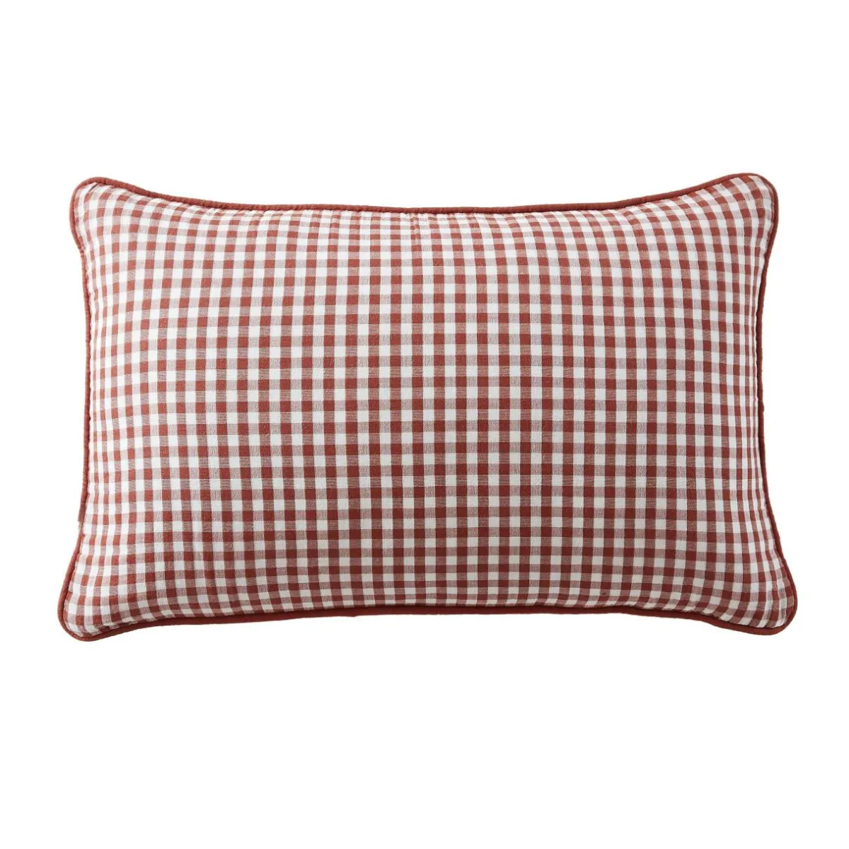 EMINZA Coussin rectangulaire gaze de coton (40 x 60 cm) Gaïa vichy Terracotta Discount