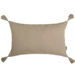 EMINZA Coussin rectangulaire gaze de coton (40 x 60 cm) Gaïa Ficelle Clearance