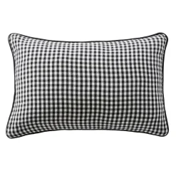 EMINZA Coussin rectangulaire gaze de coton (40 x 60 cm) Gaïa vichy Noir Outlet