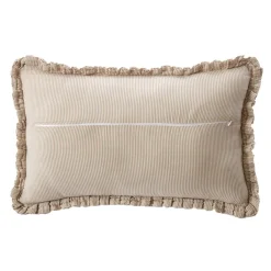 EMINZA Coussin rectangulaire gaze de coton (40 x 60 cm) Gaïa rayures Ficelle Rayure Ficelle Sale