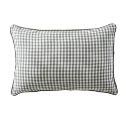 EMINZA Coussin rectangulaire gaze de coton (40 x 60 cm) Gaïa vichy Vert romarin Hot