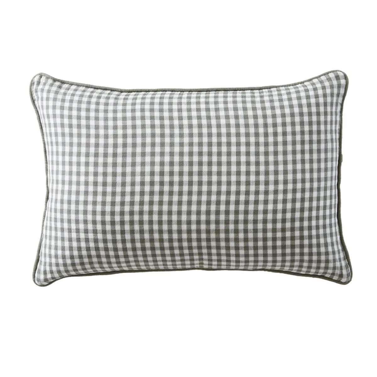 EMINZA Coussin rectangulaire gaze de coton (40 x 60 cm) Gaïa vichy Vert romarin Hot
