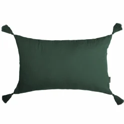 EMINZA Coussin rectangulaire gaze de coton (40 x 60 cm) Gaïa Vert sapin Clearance