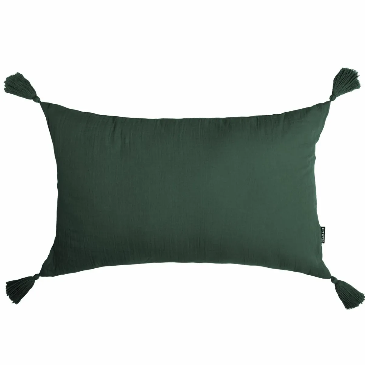 EMINZA Coussin rectangulaire gaze de coton (40 x 60 cm) Gaïa Vert sapin Clearance