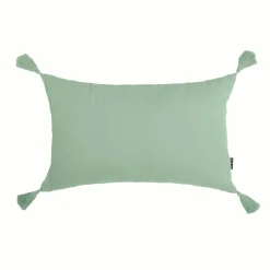 EMINZA Coussin rectangulaire gaze de coton (40 x 60 cm) Gaïa Vert Eucalyptus