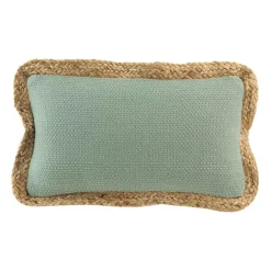 DOUCEUR D'INTERIEUR Coussin rectangulaire jute et coton (30 x 50 cm) Akina Vert sauge Outlet