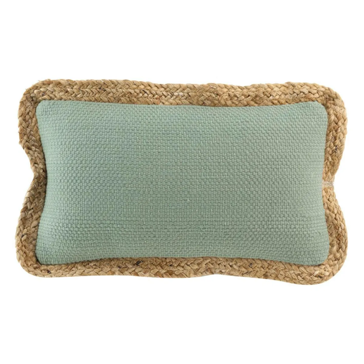 DOUCEUR D'INTERIEUR Coussin rectangulaire jute et coton (30 x 50 cm) Akina Vert sauge Outlet