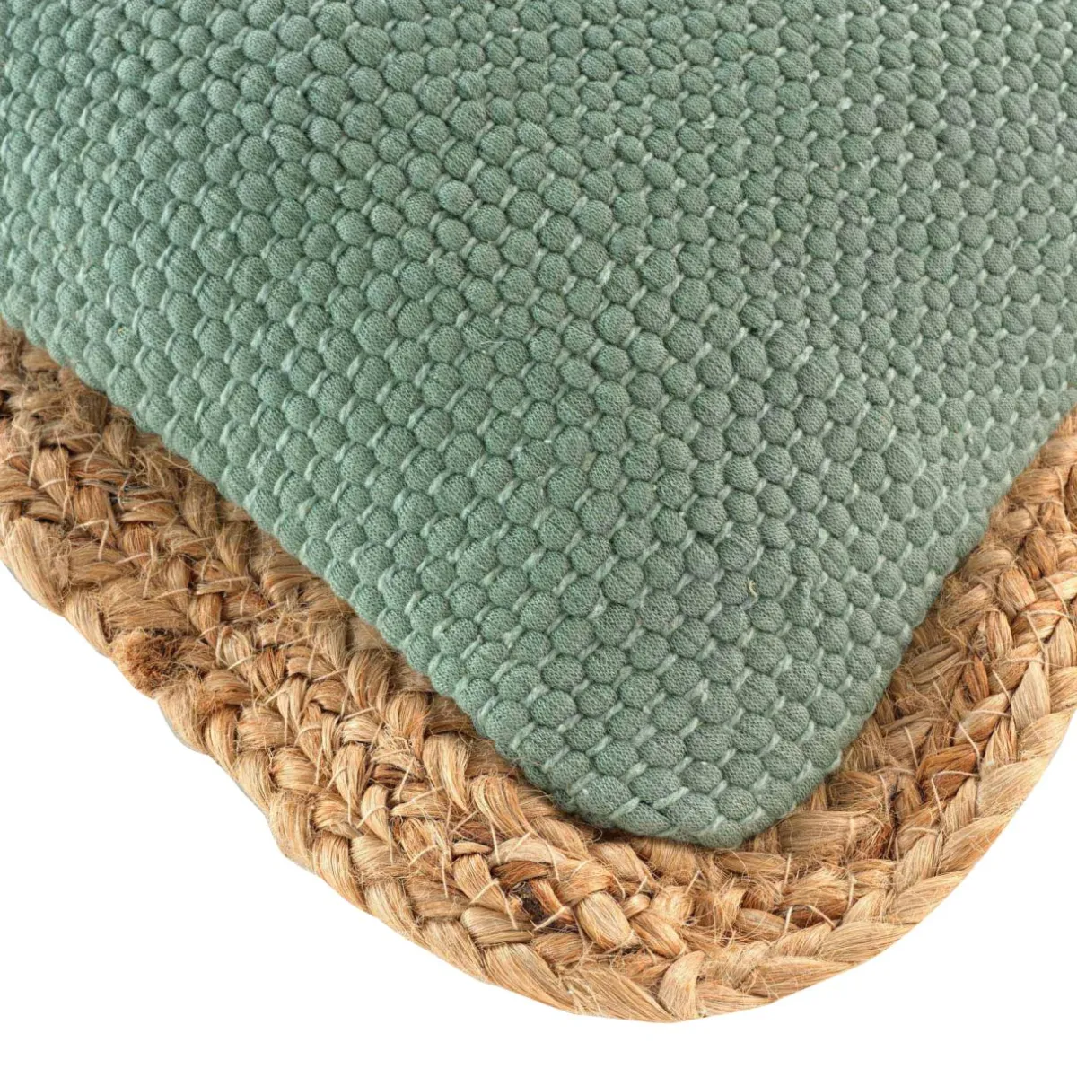 DOUCEUR D'INTERIEUR Coussin rectangulaire jute et coton (30 x 50 cm) Akina Vert sauge Outlet