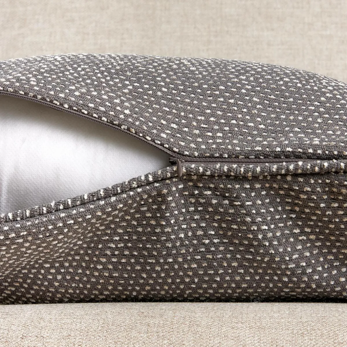 EMINZA Coussin rectangulaire tissé (40 x 60 cm) Oscar Gris Anthracite Discount