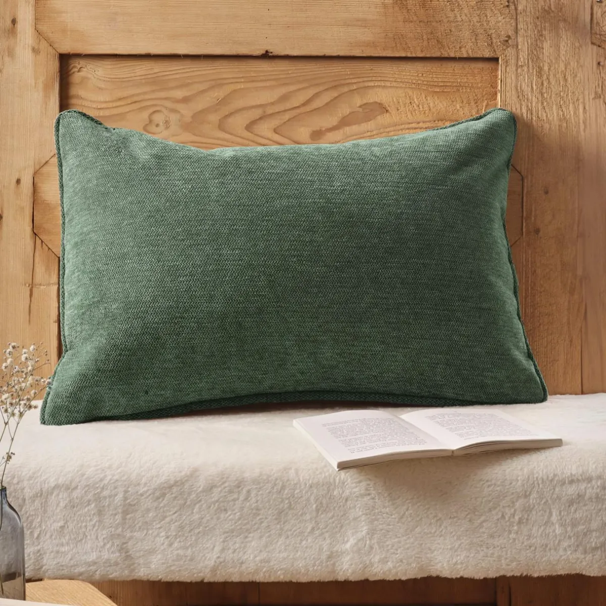 EMINZA Coussin rectangulaire tissé (40 x 60 cm) Magnus Vert romarin Sale