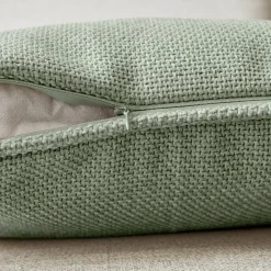 EMINZA Coussin rectangulaire tissé (40 x 60 cm) Alba Vert romarin Clearance