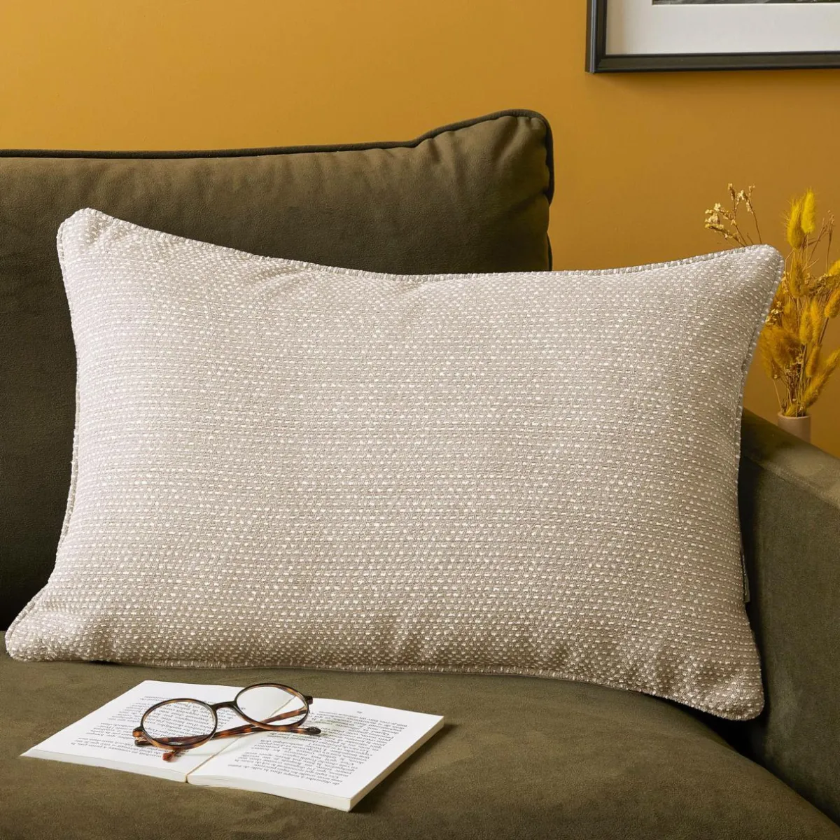 EMINZA Coussin rectangulaire tissé (40 x 60 cm) Oscar Taupe Outlet