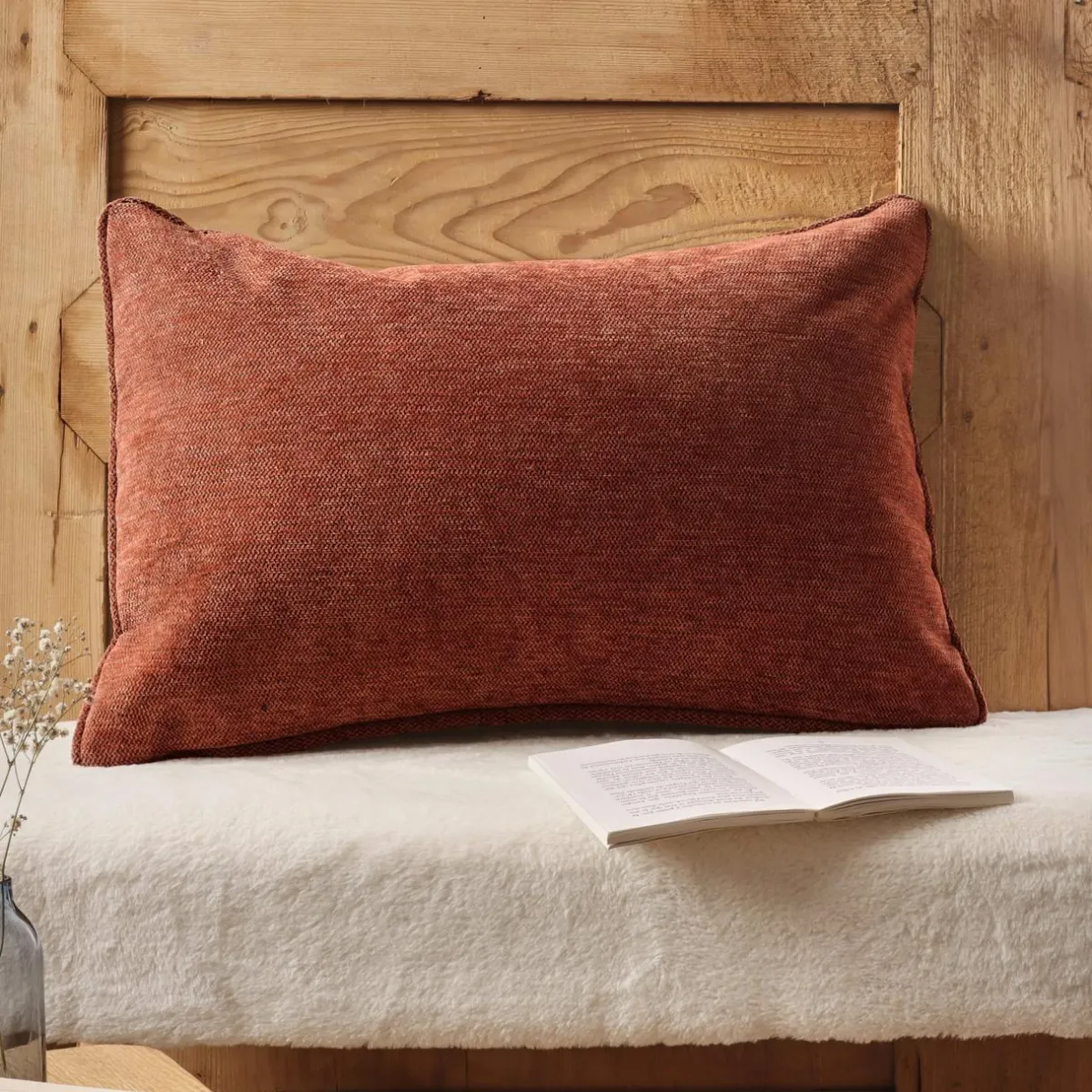 EMINZA Coussin rectangulaire tissé (40 x 60 cm) Magnus Terracotta Clearance