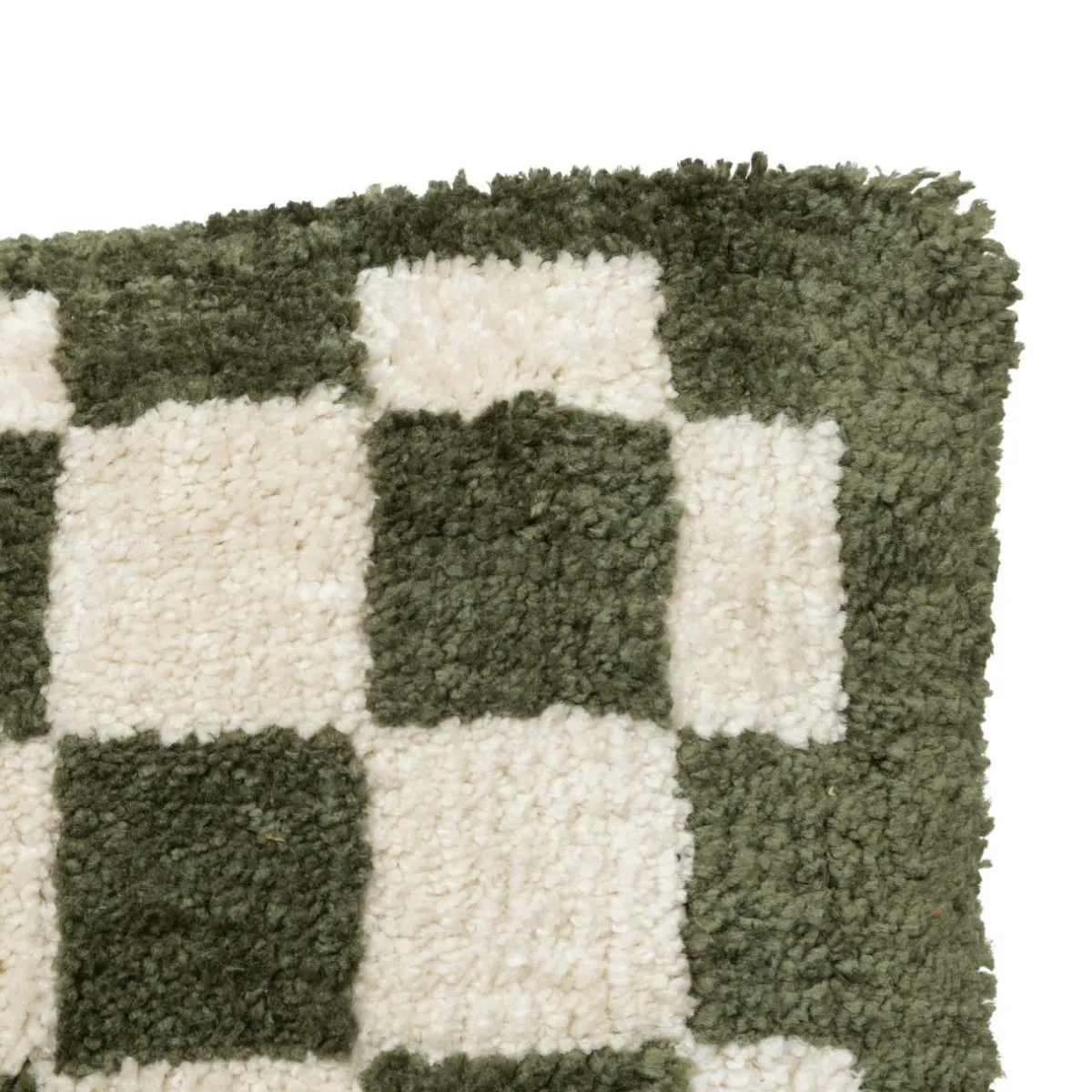 Atmosphera, cru017dateur d'intu017drieur Coussin rectangulaire tufté (38 x 58 cm) Damier Vert kaki Hot