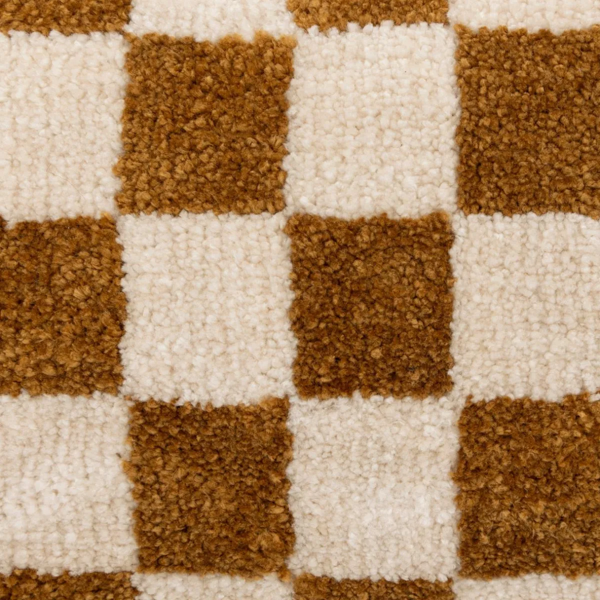 Atmosphera, cru017dateur d'intu017drieur Coussin rectangulaire tufté (38 x 58 cm) Damier Jaune ocre