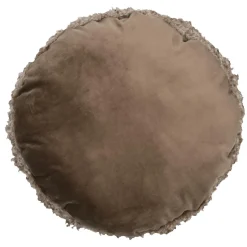 STOF Coussin rond bouclette (40 cm) Cosylife Taupe Discount