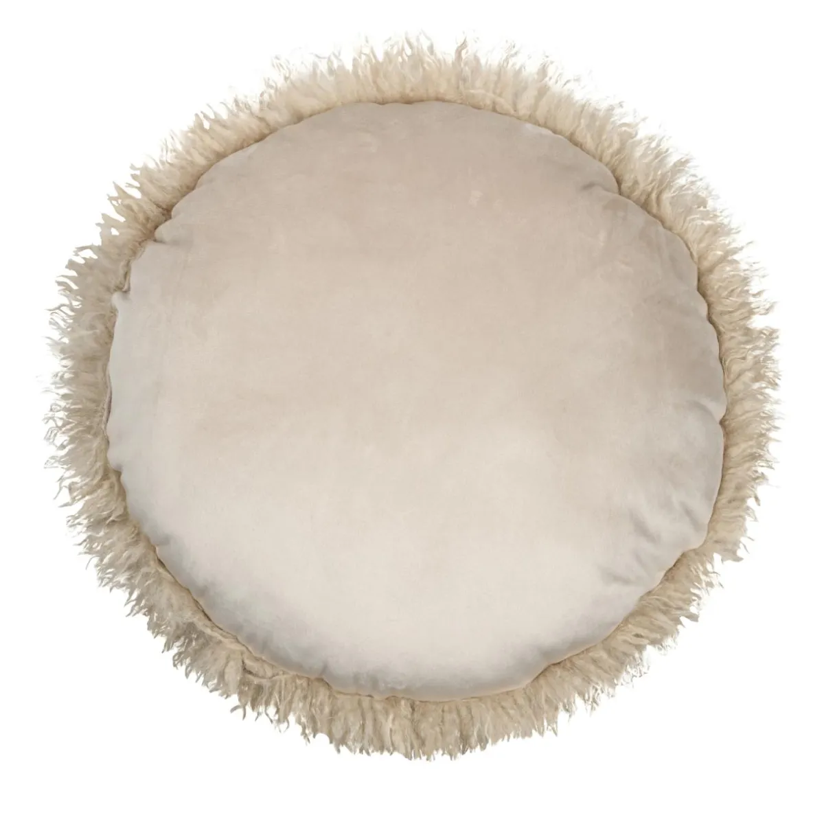 STOF Coussin rond fausse fourrure (40 cm) Cosylife Beige Discount