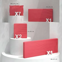 MOBELLIA Coussins de remplacement pour salon de jardin Calvi 7 places Rouge Outlet