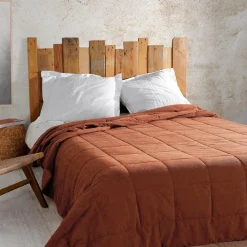 LINDER Couvre lit matelassé (250 x 260 cm) Vercors Terracotta