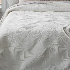 ATMOSPHERA Couvre-lit (260 x 240 cm) Feuilles Ivoire Clearance