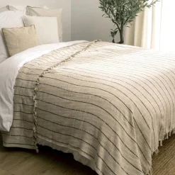 ATMOSPHERA Couvre-lit coton (260 x 240 cm) Luisa Beige Outlet