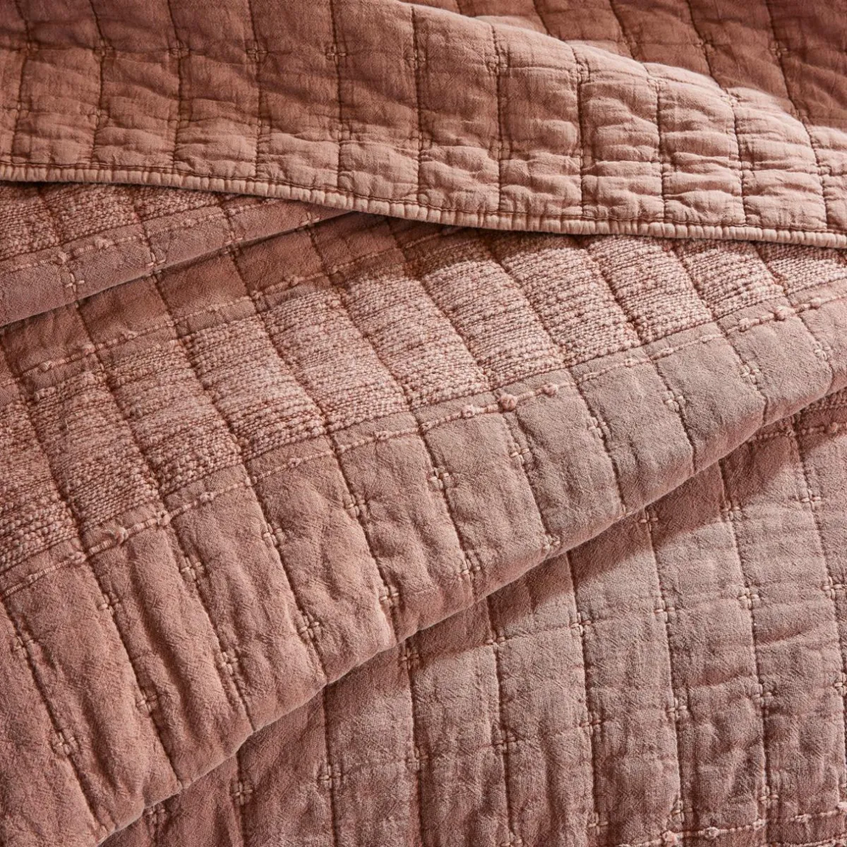 EMINZA Couvre-lit coton matelassé (240 x 260 cm) Lena Terracotta Outlet