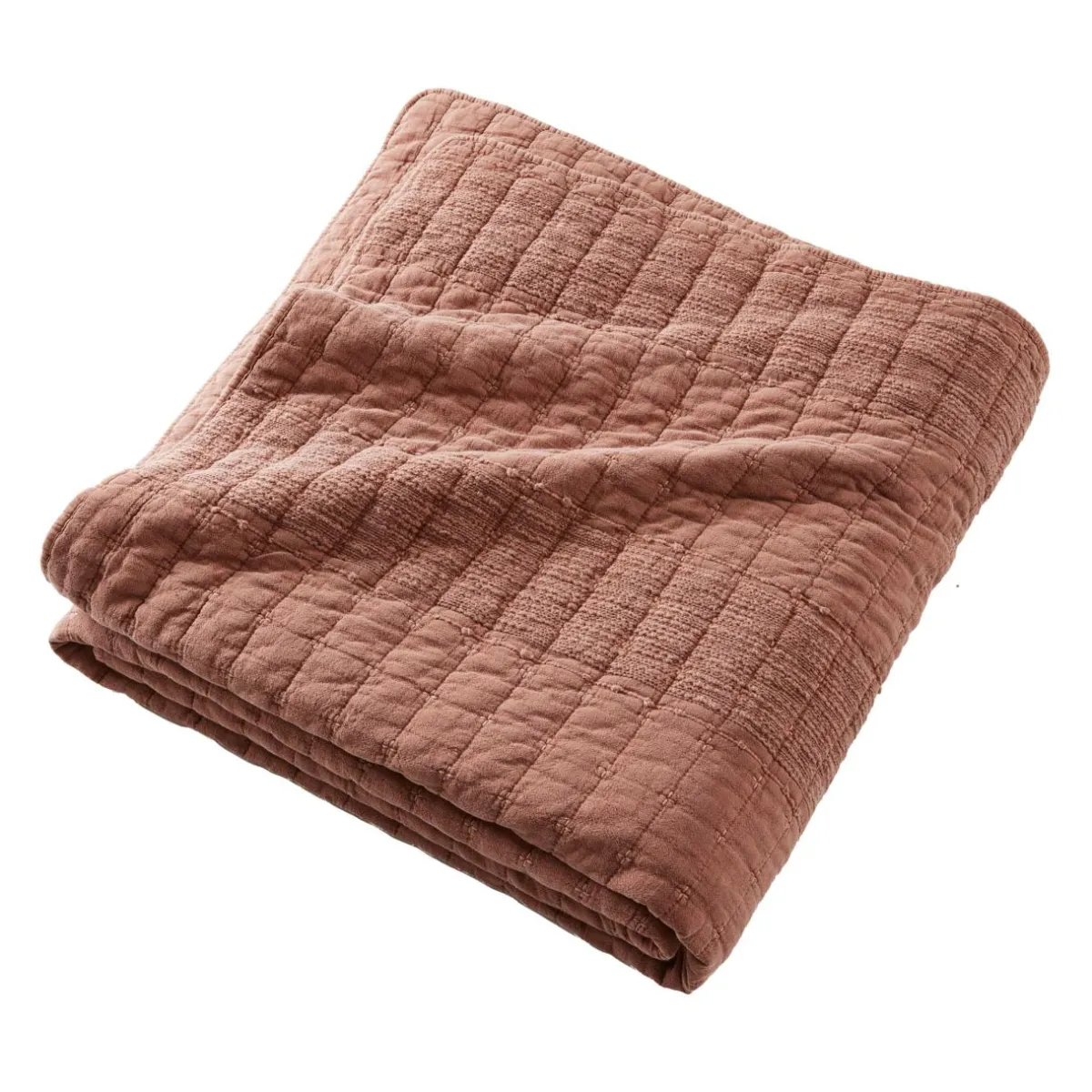 EMINZA Couvre-lit coton matelassé (240 x 260 cm) Lena Terracotta Outlet