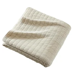 EMINZA Couvre-lit coton matelassé (240 x 260 cm) Lena sable Beige New