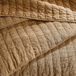 EMINZA Couvre-lit coton matelassé (240 x 260 cm) Lena Camel Discount